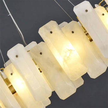 Alabaster Flake Round Chandelier 20" 23" 31" 39''D - morylighting