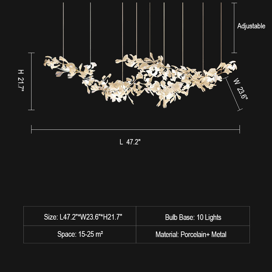 Morylighting Grand Ceramic Bloom Branch Chandelier - Background Shot