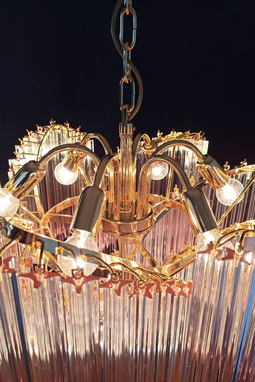 Vintage Pink Art Quadriedri Prism Chandelier - view 15 | morylighting