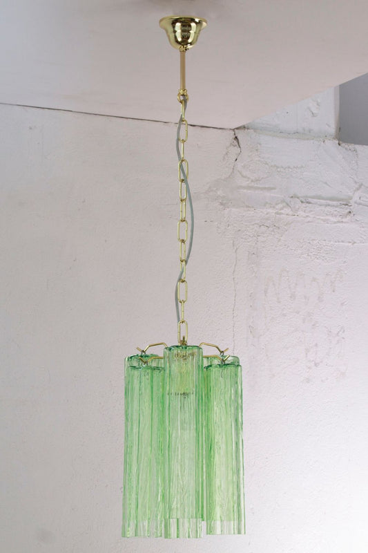 Italian Green Glass Tube Chandelier - view 2 | morylighting