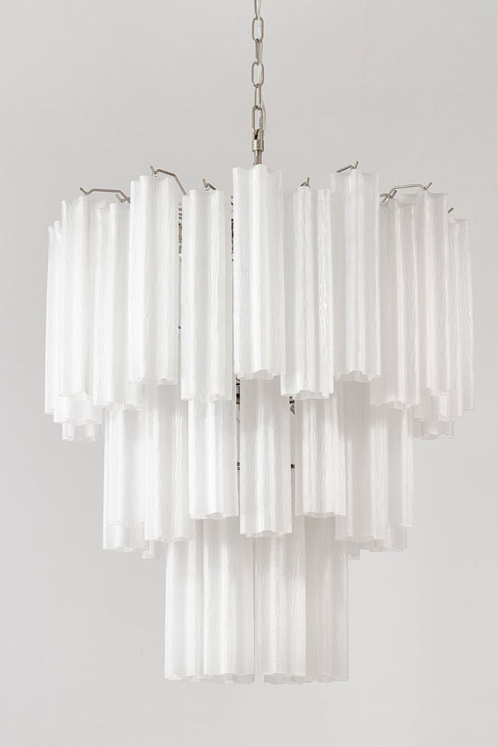 Three-tier Art frosted white glass chandelier - view 13 | morylighting