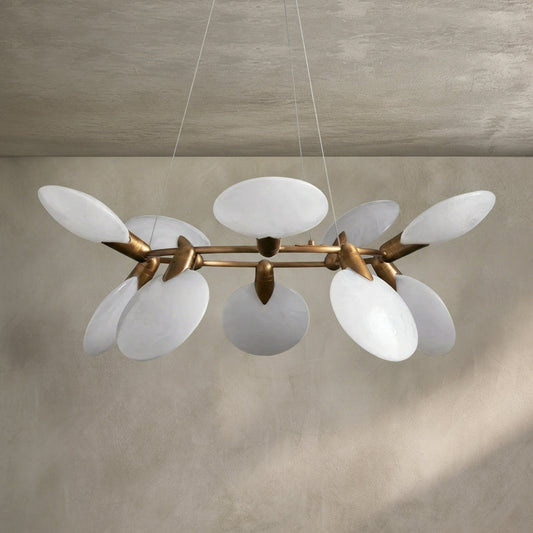 Morylighting Aura Petal 10-Light Chandelier 42.25" Width x 42.25" Depth x 14.5" Height x 42.25" Diameter - Background Shot