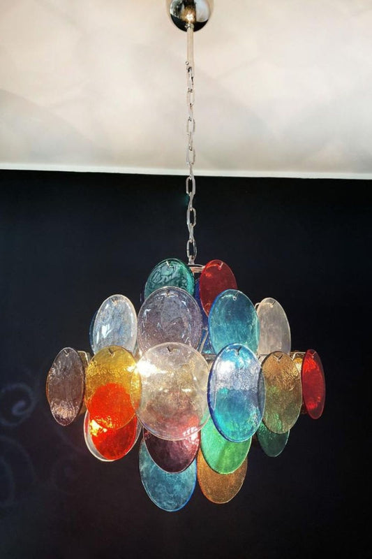 Art Glass Disc Pendant Light - view 2 | morylighting