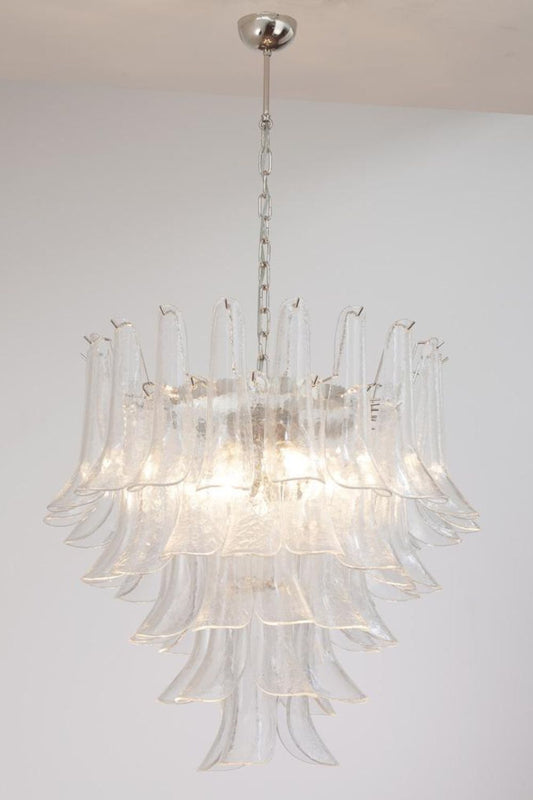Art glass petal chandelier - view 2 | morylighting