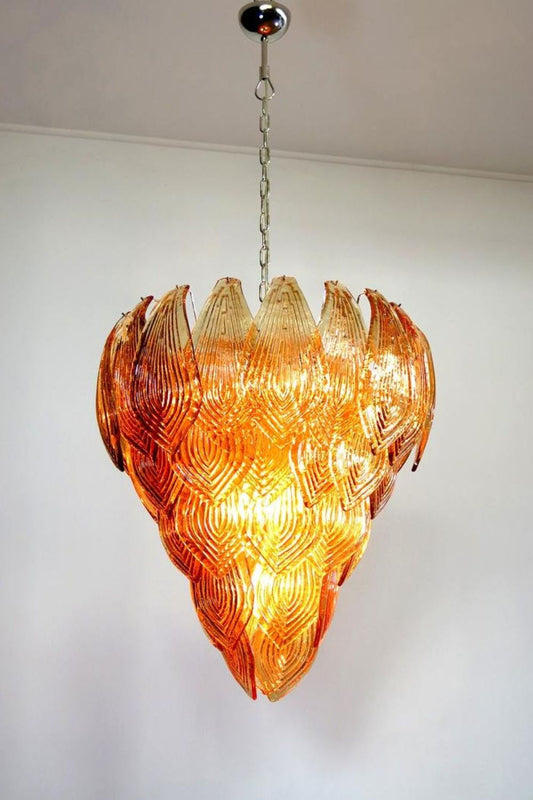 Art Style Amber Felci Glass Chandelier - view 2 | morylighting