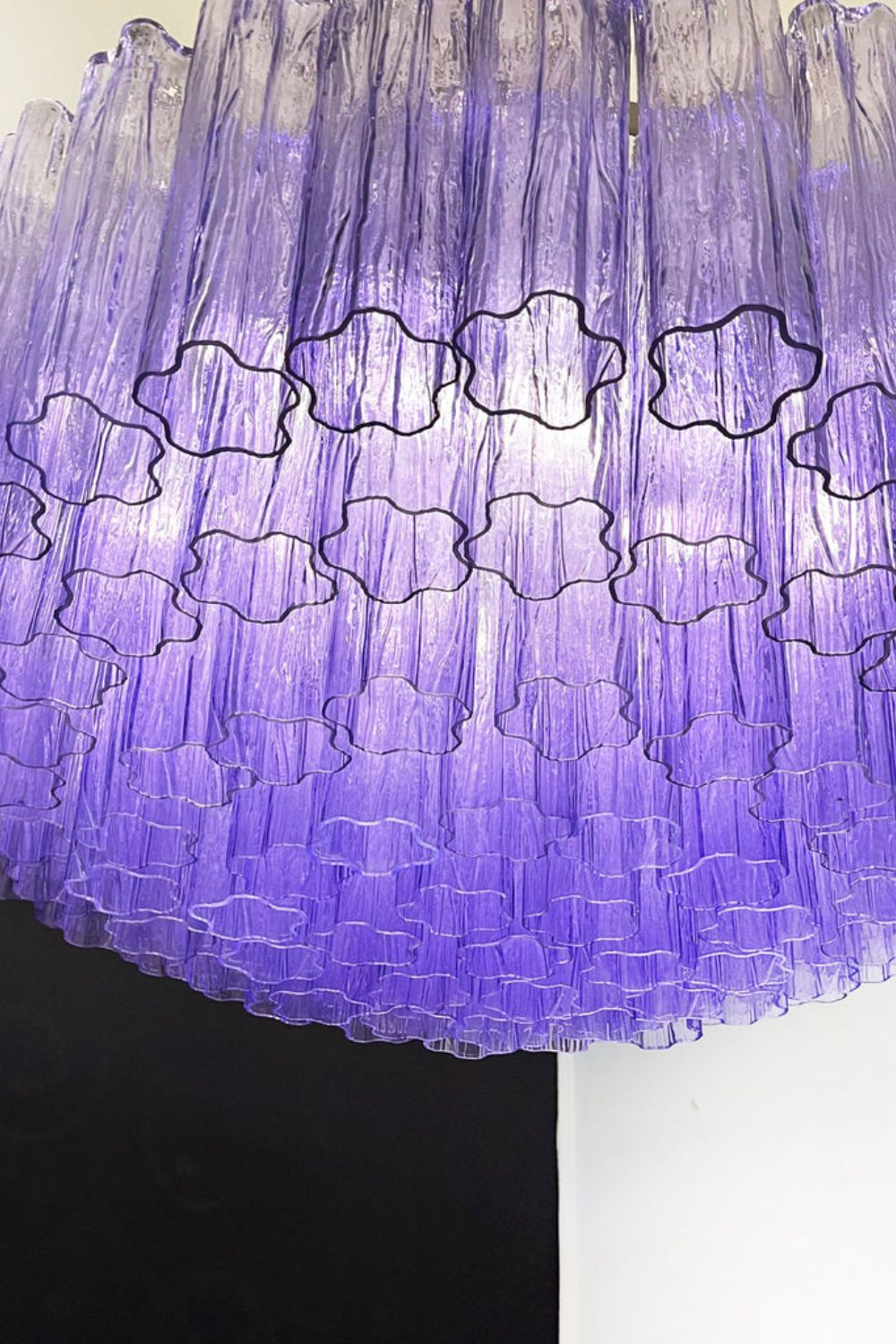 Italian Modernist Purple Art Glass Tube Chandelier - view 16 | morylighting