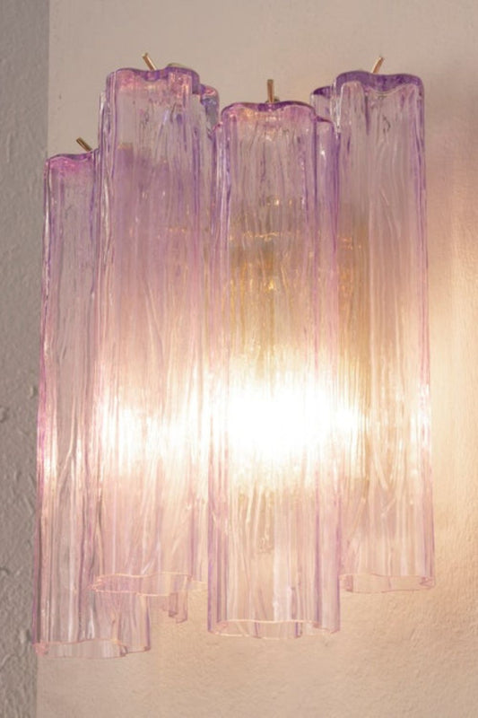 Handcrafted Art Violet Glass Wall Lamp - view 2 | morylighting