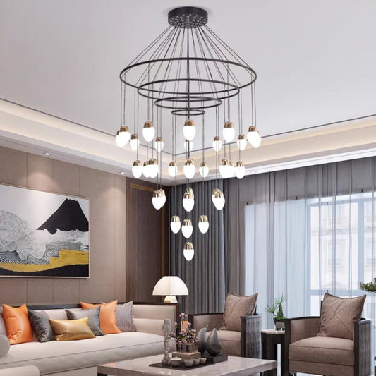 Morylighting Veridian Cascade Multi-Tier Chandelier - American estate entrance hall