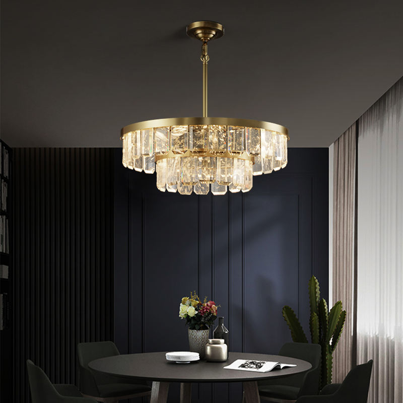 Rebecca Postmodern Double Tier Crystal Chandelier - morylighting
