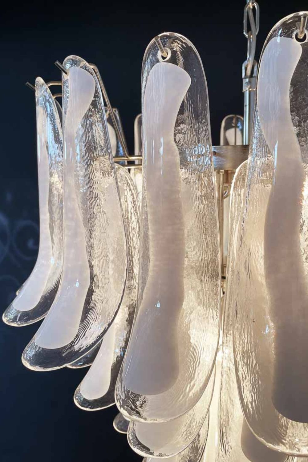 Clear Art Glass Petal Chandelier - view 13 | morylighting