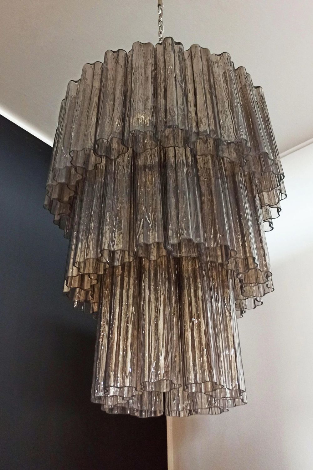Art Smoked Glass Tube Chandelier - view 15 | morylighting