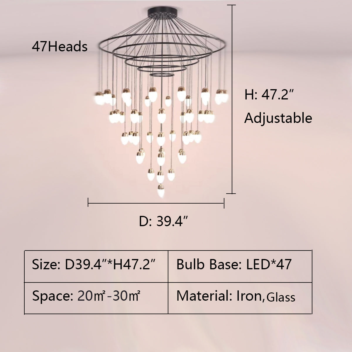 Morylighting Veridian Cascade Multi-Tier Chandelier - Background Shot