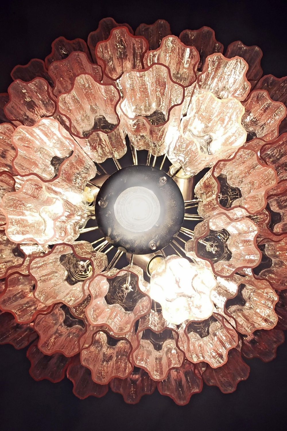 Art light pink glass tube chandelier - view 15 | morylighting