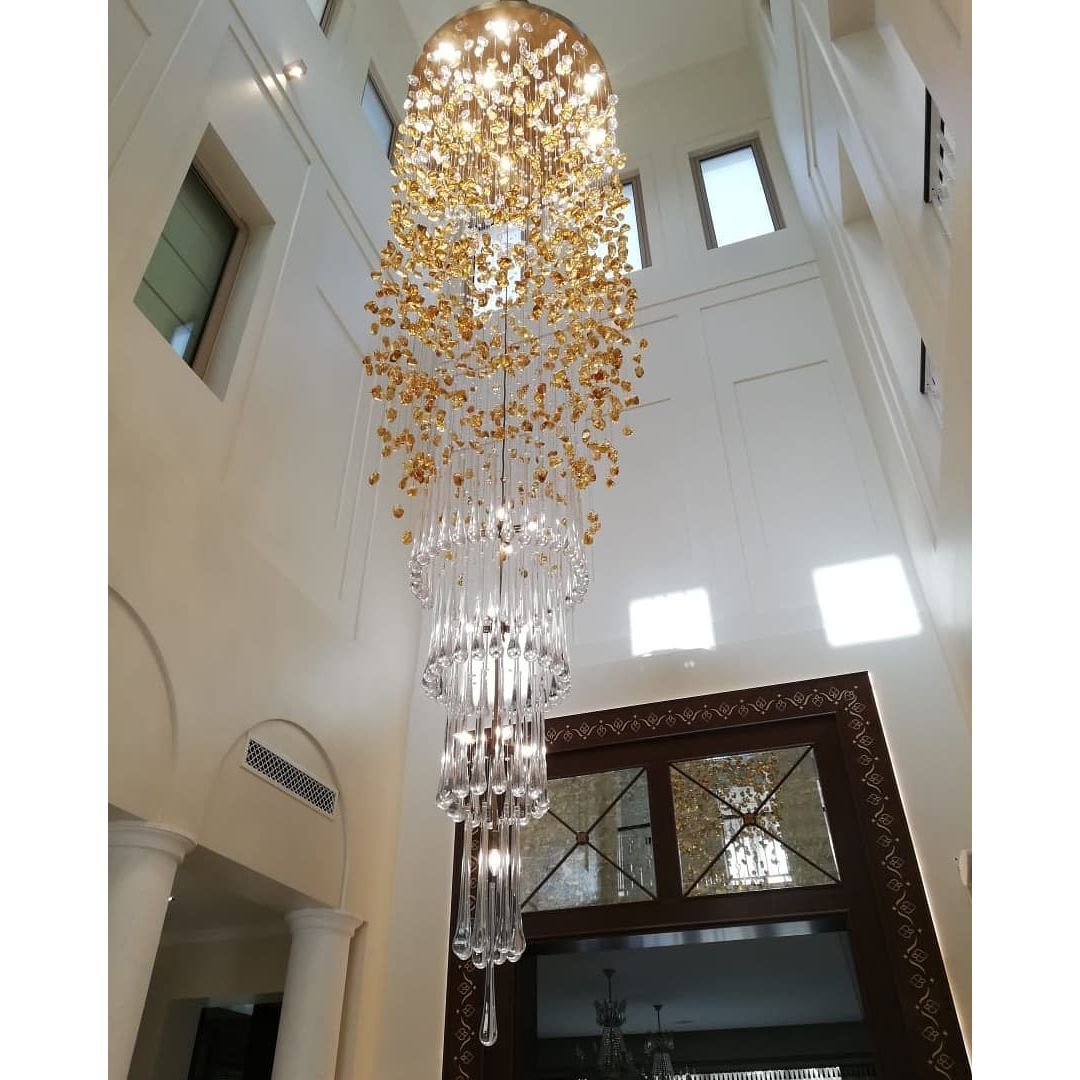 Morylighting Azure Cascade Glass Chandelier - Background Shot