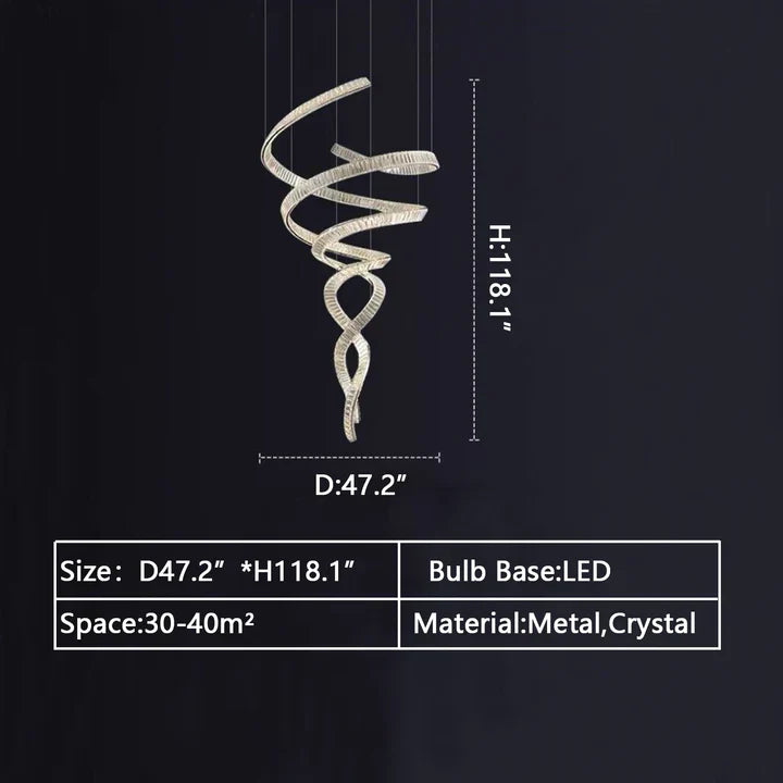 Morylighting Grand Spiral K9 Crystal Chandelier - Background Shot