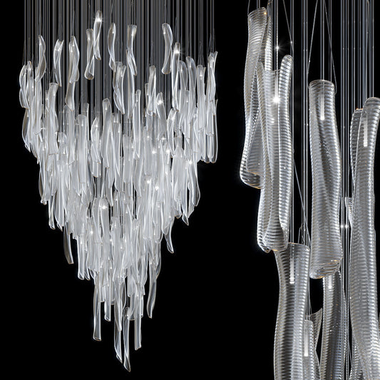 Linear Tube Cluster Chandelier