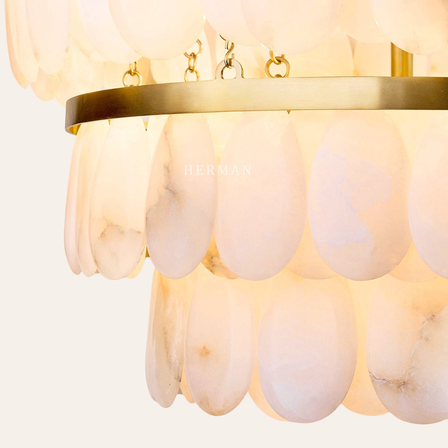 Solene Alabaster Tiered Round Chandelier 22"