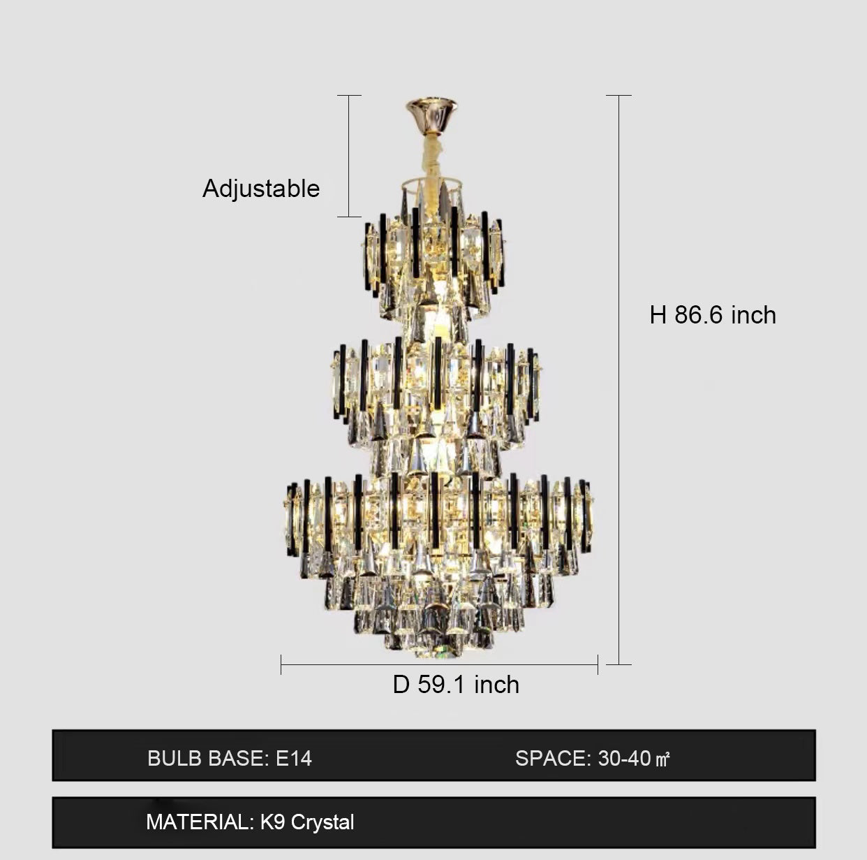 Morylighting Grand Radiance Round Crystal Chandelier - Background Shot