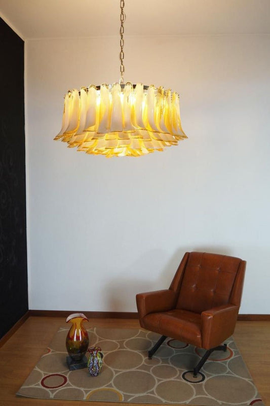 Amber Art Glass Petal Chandelier - view 2 | morylighting