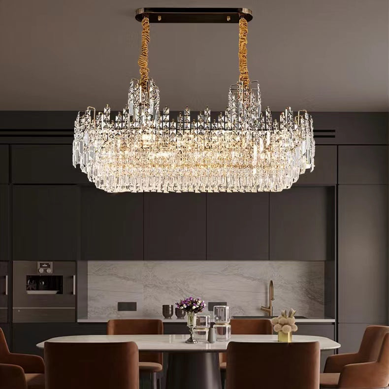 Morylighting Grand Luminous Round K9 Crystal Chandelier - Background Shot