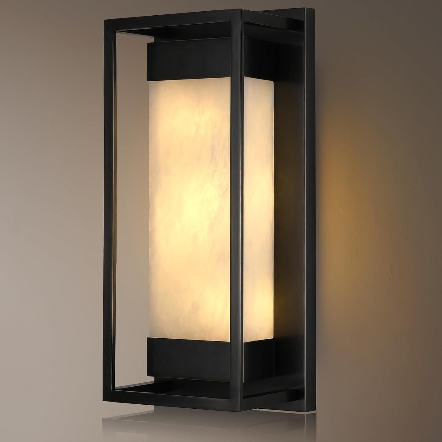 Maurizio Alabaster Square-Shaped Wall Sconces