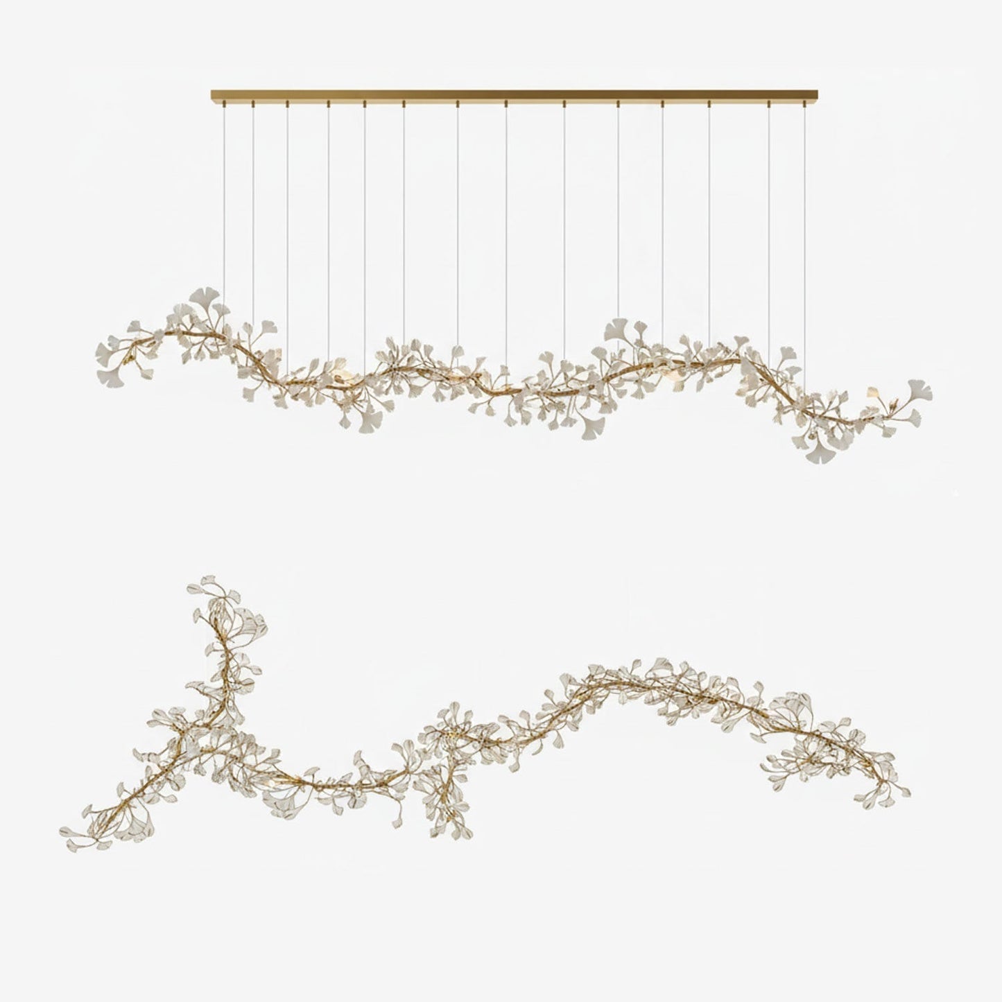 Gingko Ceramic Branch Chandelier E