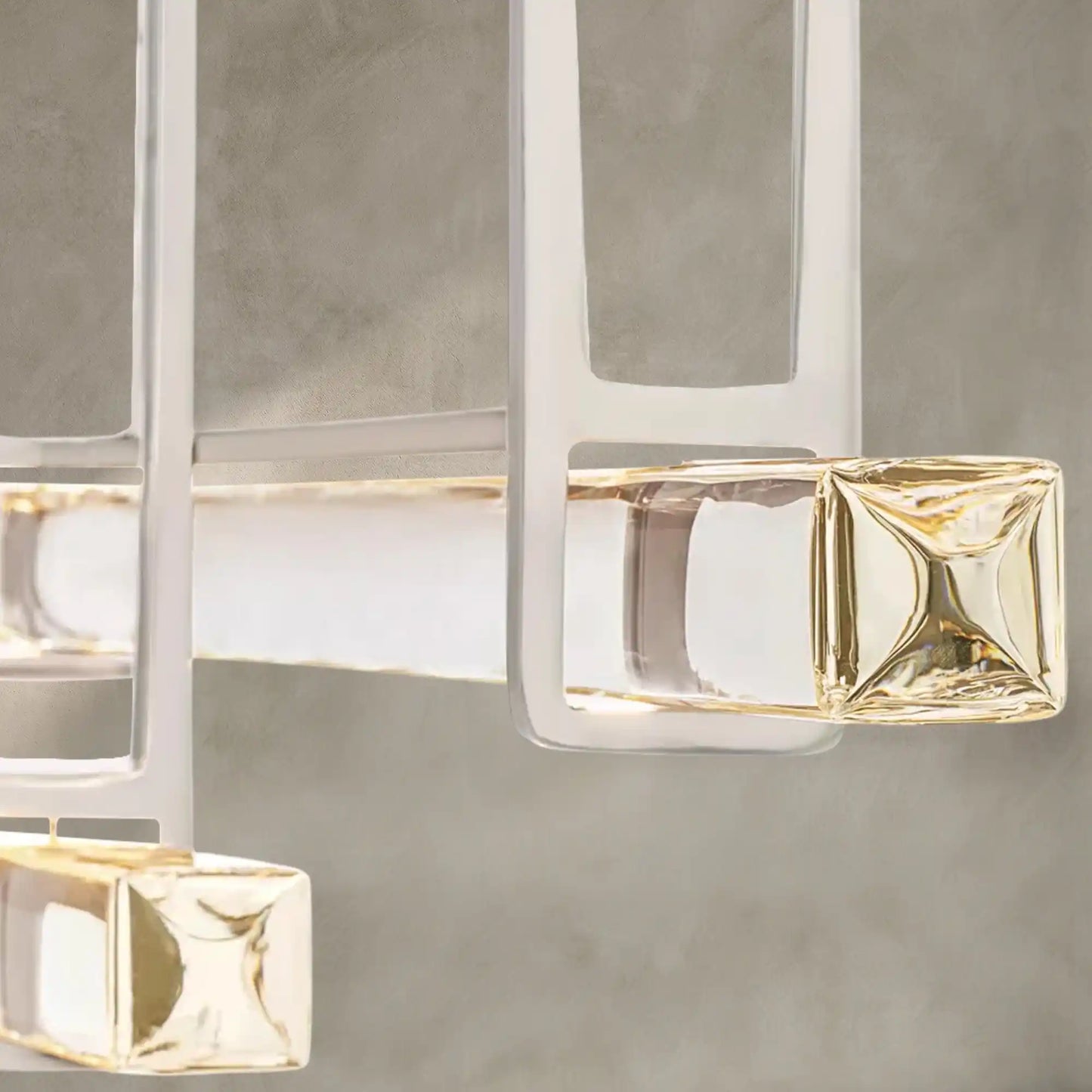Auburn Crystal Triple Bar Linear Chandelier