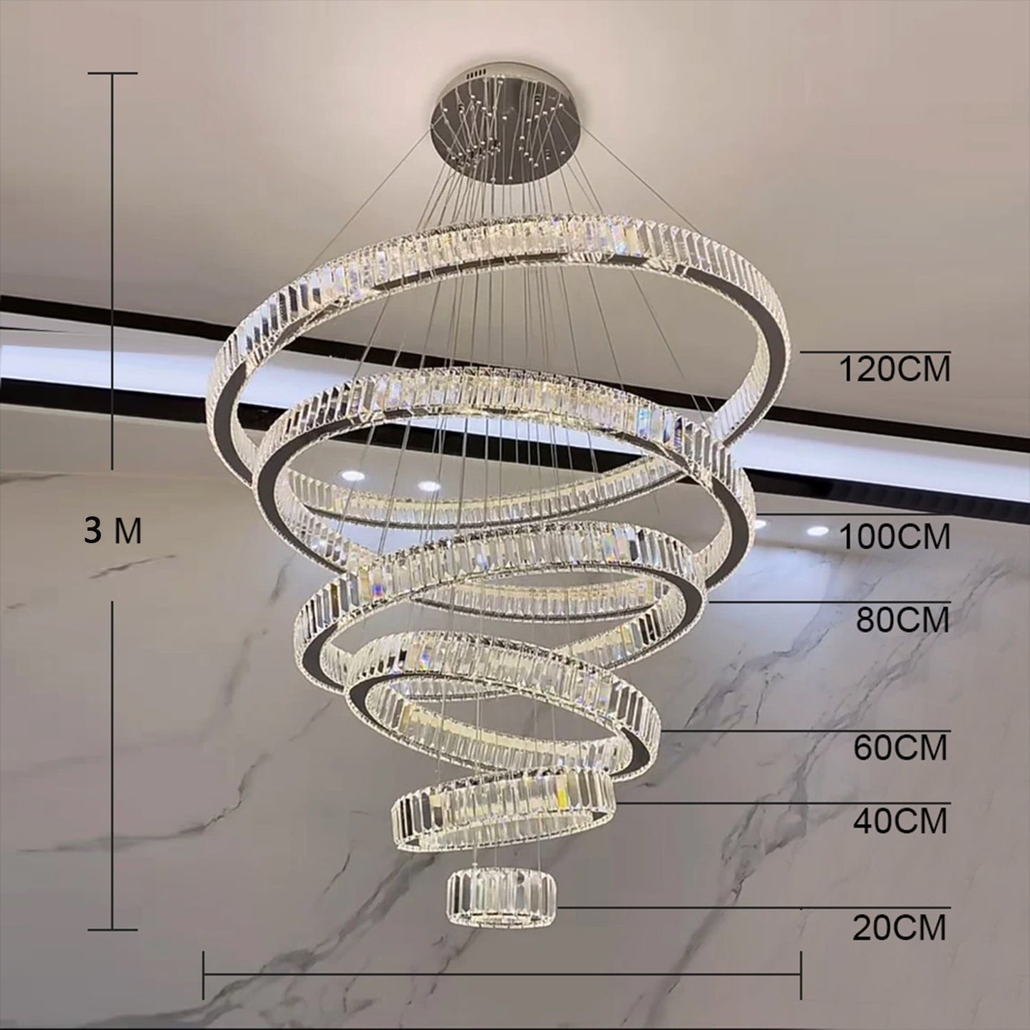 Morylighting Radiant Aura Round LED Chandelier - Background Shot