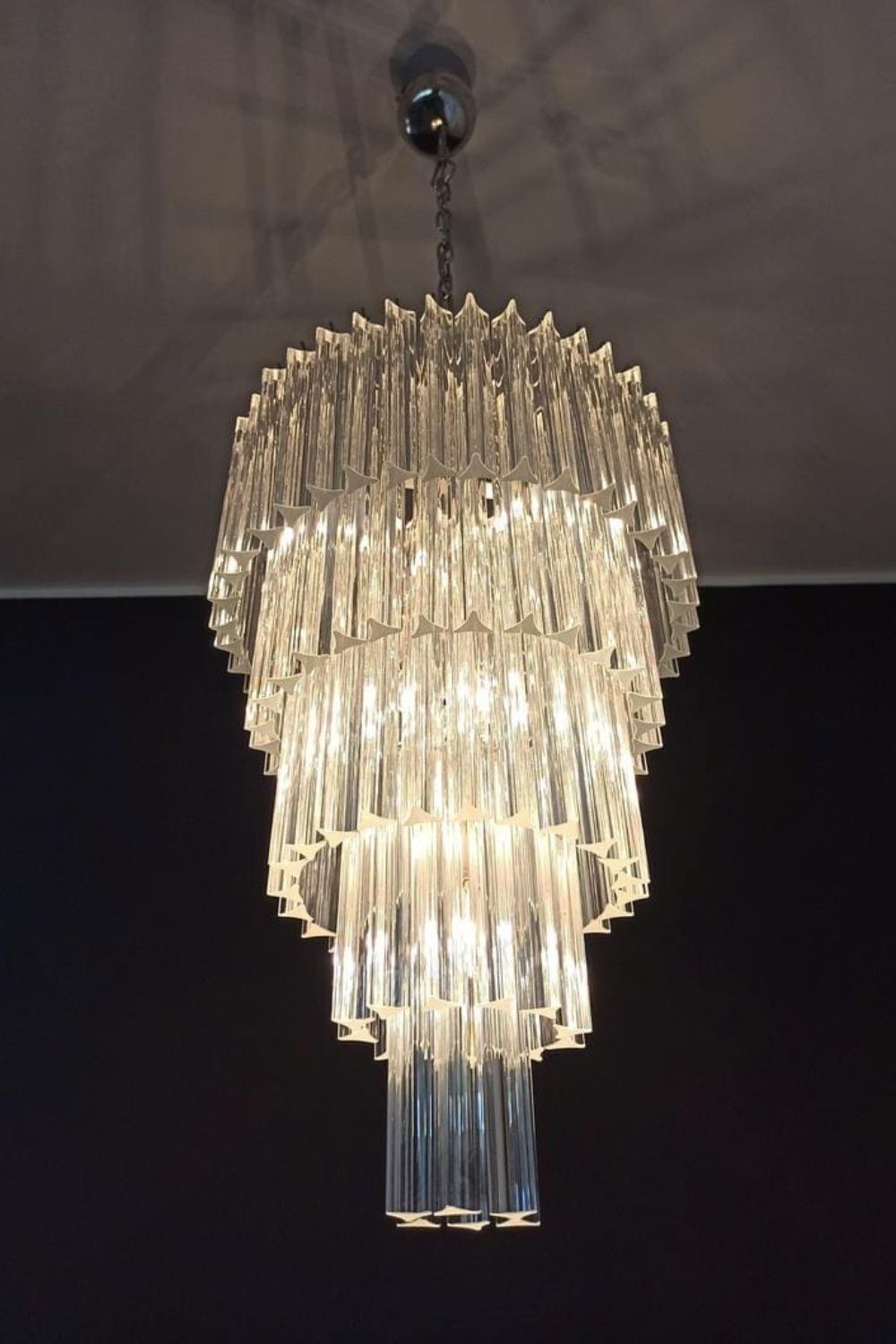 Transparent Art Glass Prism Tiered Chandelier - view 14 | morylighting