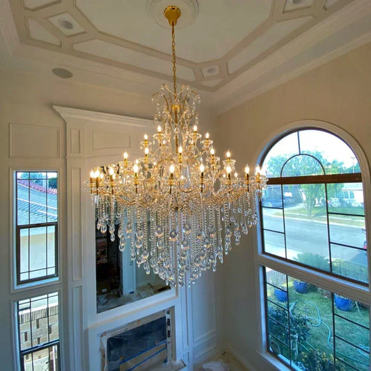 Morylighting Grand Lumina 44-Light Crystal Chandelier - grand American estate foyer