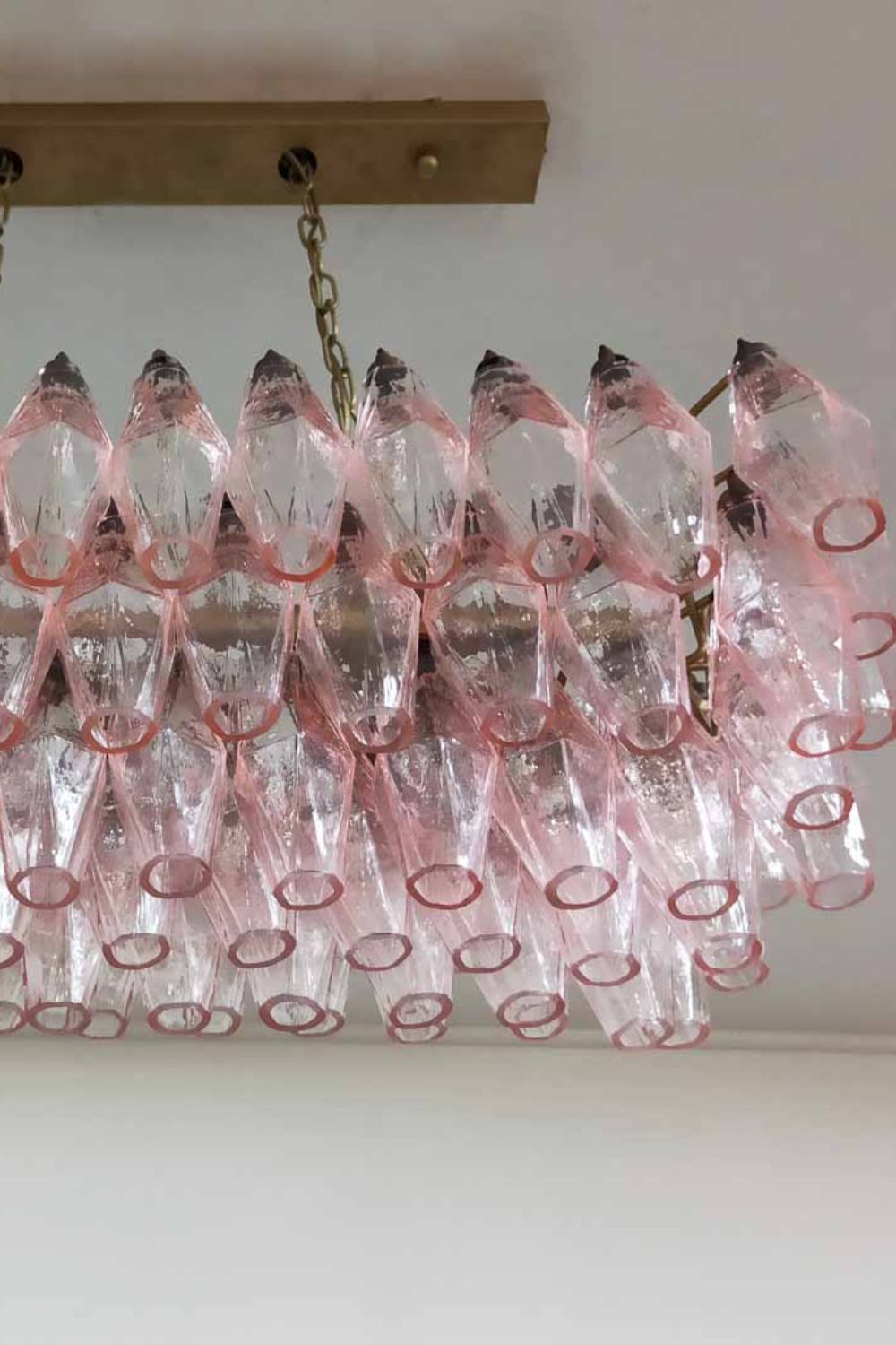 Art Poliedri Pink Glass Chandelier - view 16 | morylighting