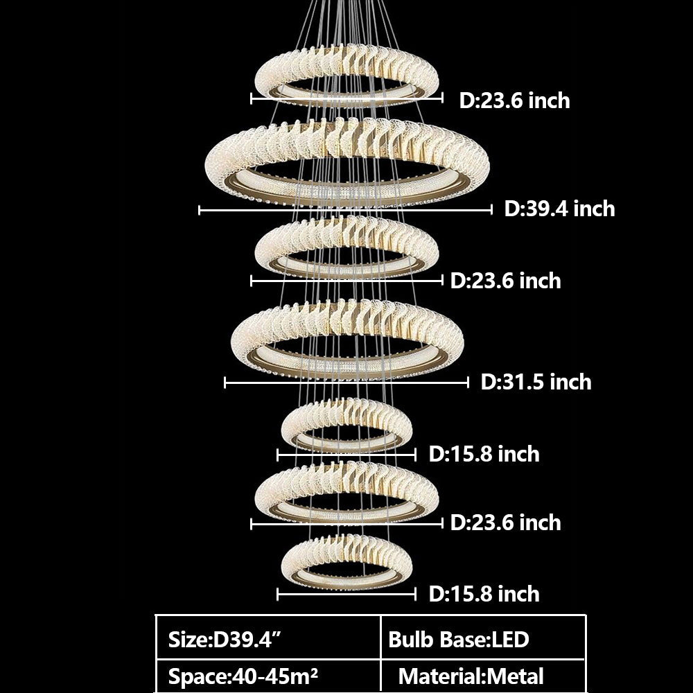 Morylighting Grand Luminous Multi-Layer Ring Chandelier - Background Shot