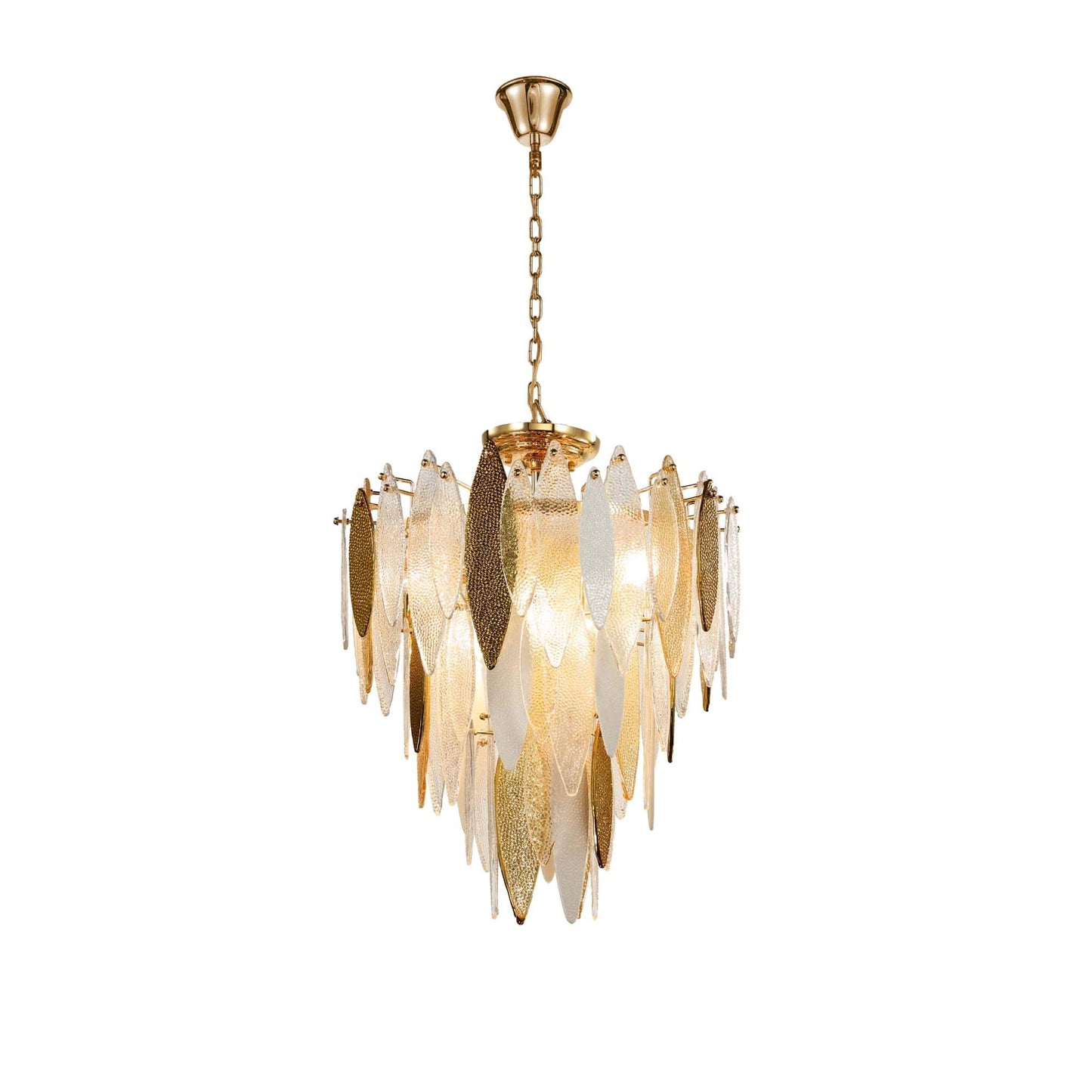 LA Alba Light Flushmount Tiered Oval Glass Chandelier