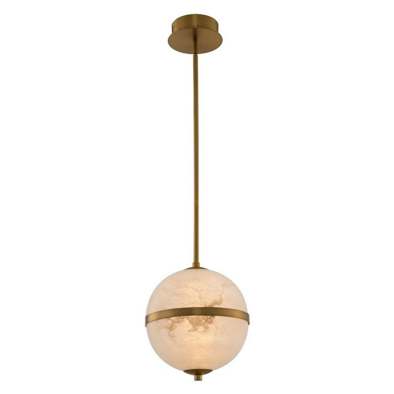 Morylighting Sculptural Alabaster LED Pendant - American kitchen breakfast bar area