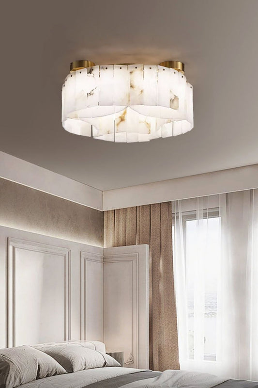 Alabaster Modern Brass Ceiling Lamp - view 2 | morylighting