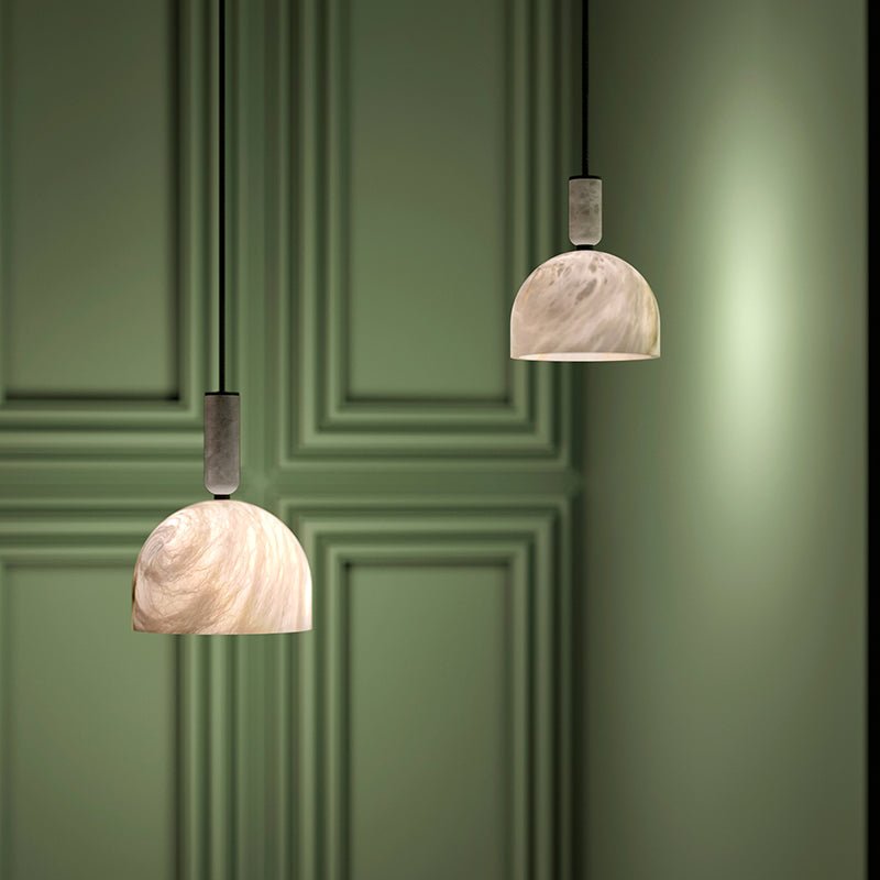 Morylighting Alabaster Orb Modern Pendant Light - Background Shot