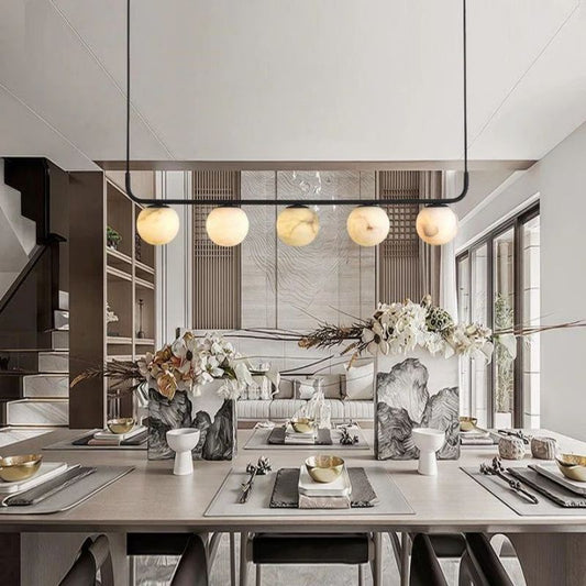 Alabaster Global Linear Chandelier 40"L