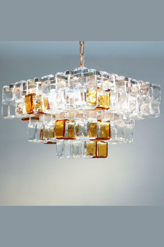 Amber & Clear Art Chandelier - view 2 | morylighting