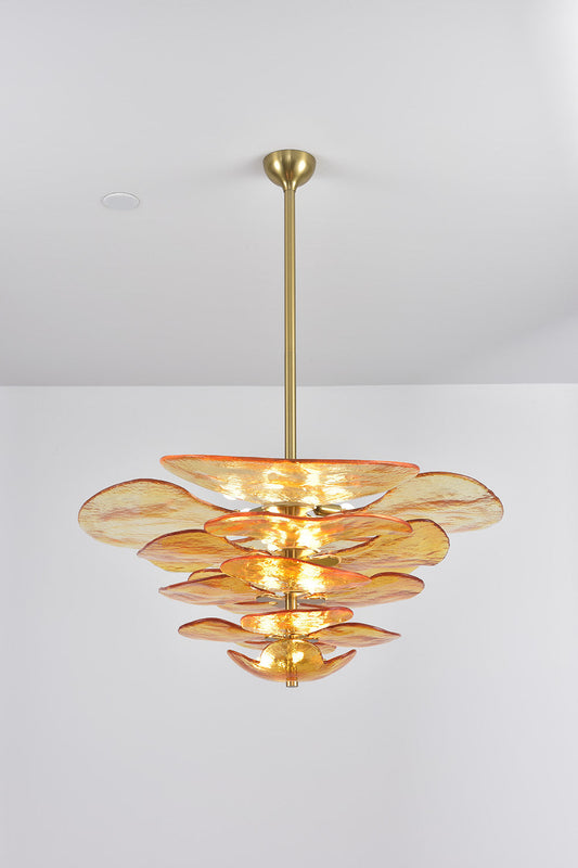 Amber Glass Chandelier - view 2 | morylighting