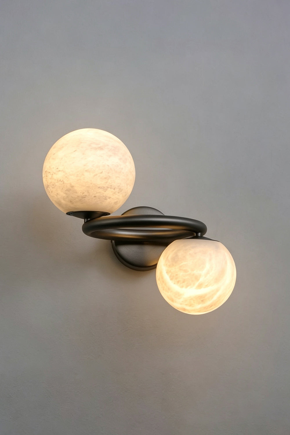 Aura Two-Globe Alabaster Wall Sconce - view 4 | morylighting