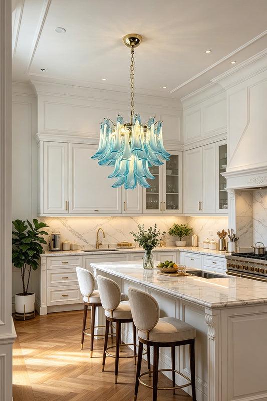 Azurea Petal Glass Chandelier for Living room | Samu Lamp