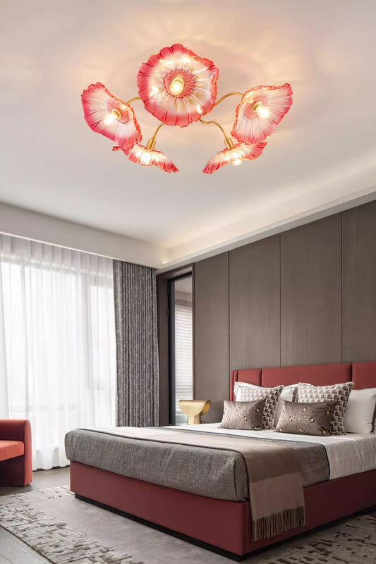 Blossom Petal Glass Ceiling Lamp - view 2 | morylighting