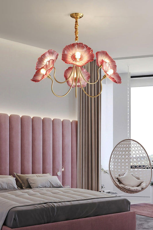 Blossom Petal Glass Chandelier - view 2 | morylighting