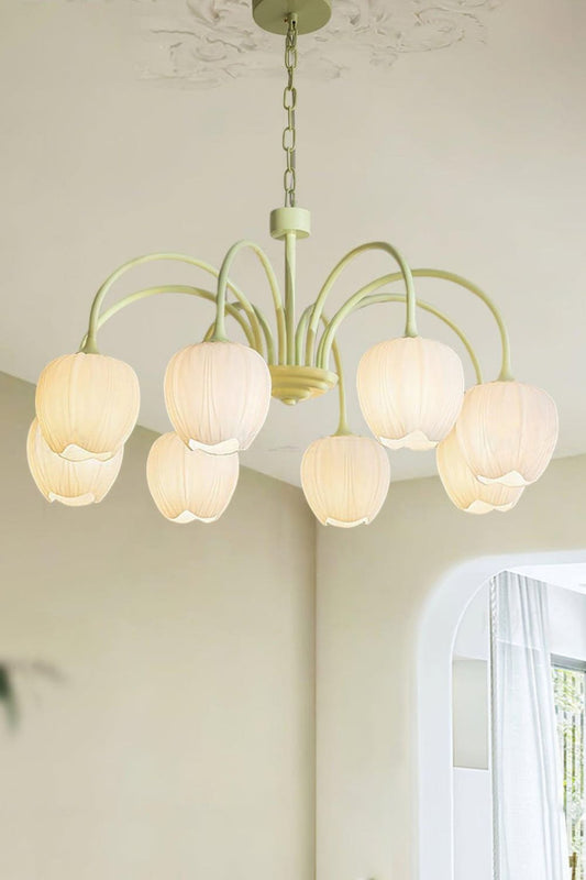 Blossom Tulip Matcha Chandelier - view 2 | morylighting