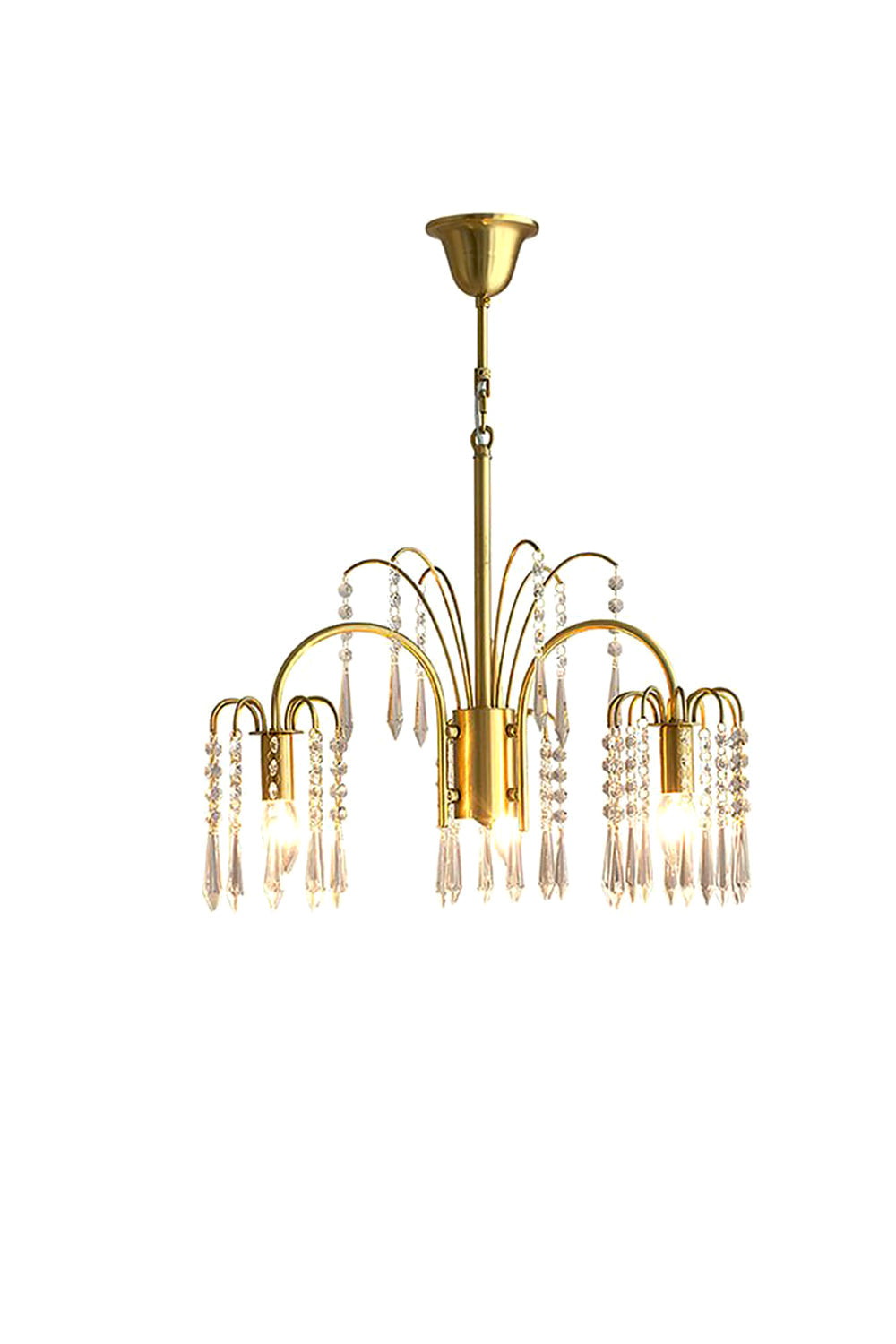 Brass Halo Arched-Arm Crystal Chandelier - view 19 | morylighting