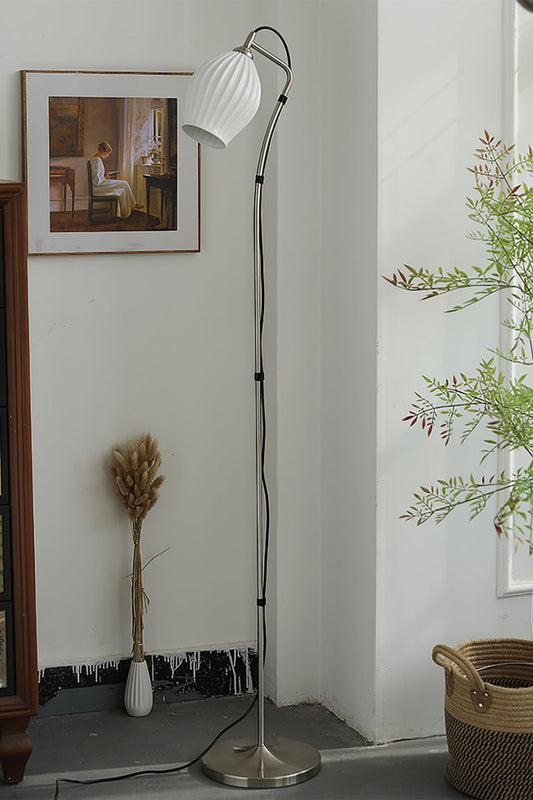 Ceramic Ribbed Floor Lamp - morylighting