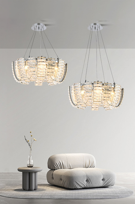 Crystal Chrome Chandelier - view 2 | morylighting