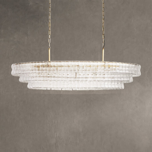 Ghiaccio Glass Oval Chandelier 54''65''