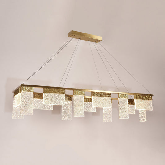 Joseph Dining Table LED Rectangle Glass Chandelier