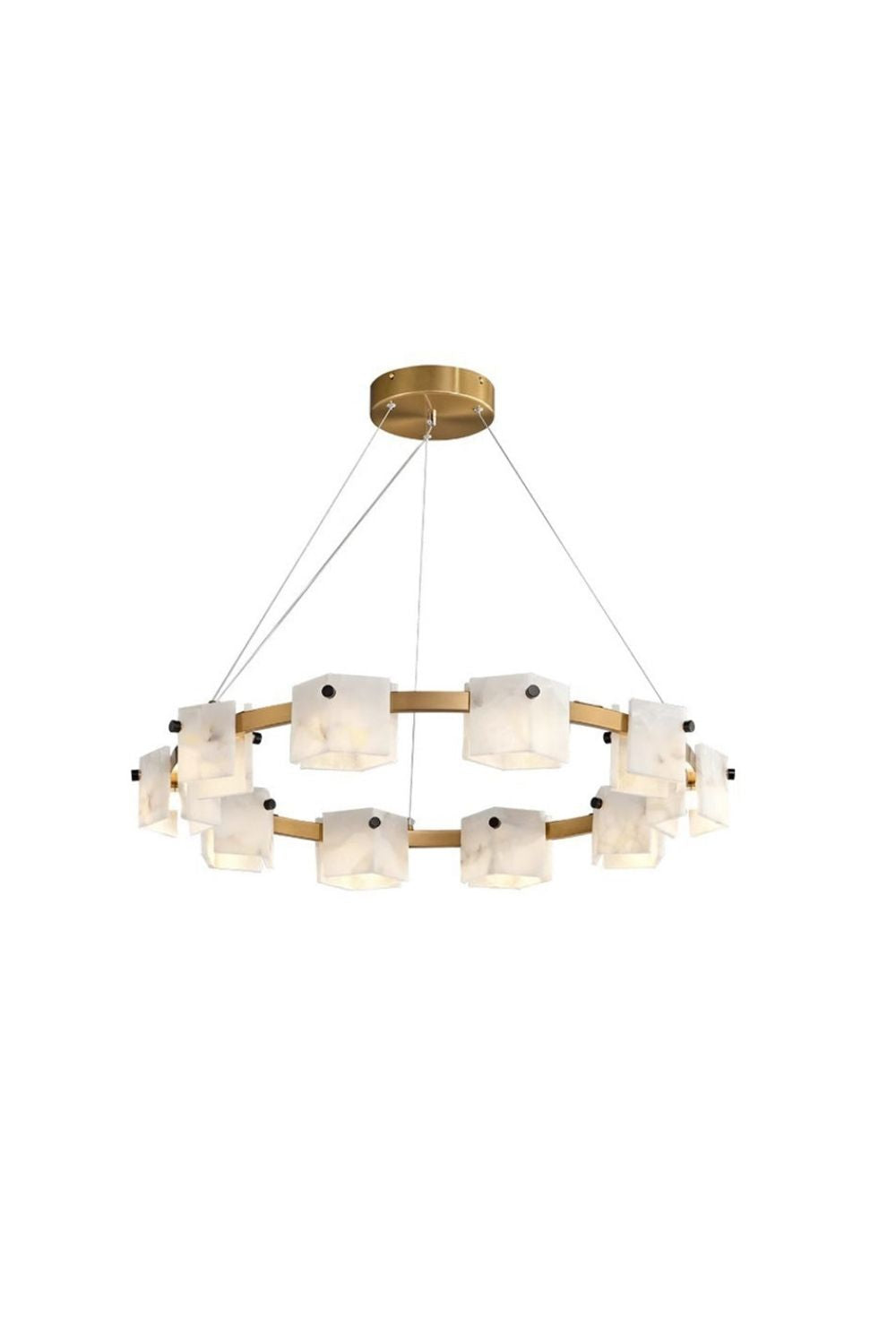Diamond Shaped Alabaster Ring Chandelier - view 17 | morylighting